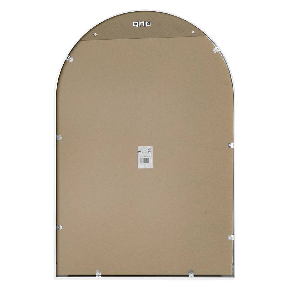 Photolini B-WARE: Spiegel Rundbogen Silber mit Metallrahmen 50x75 cm Lagerräumung