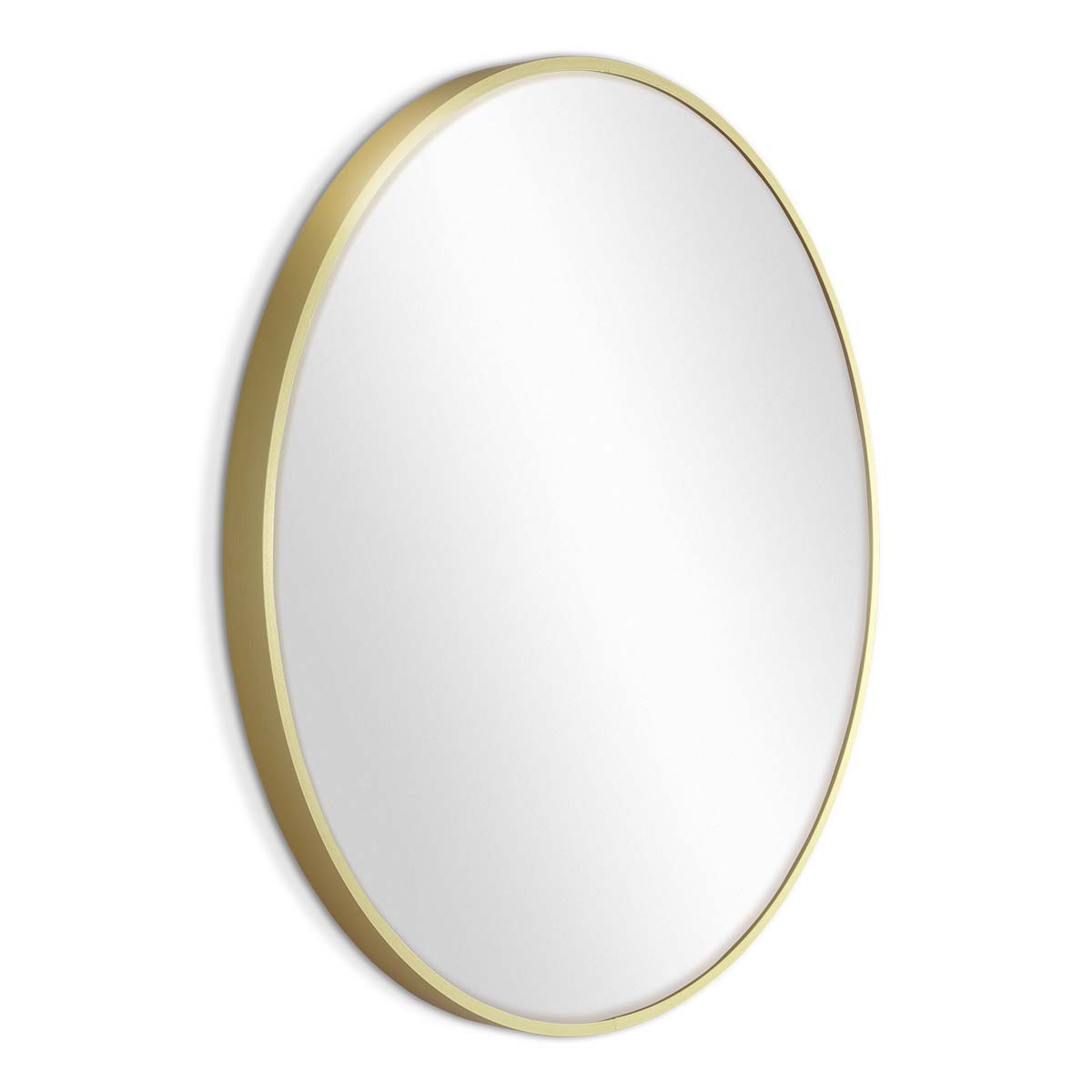 Photolini B-WARE: Spiegel Rund Gold mit Metallrahmen 50 cm