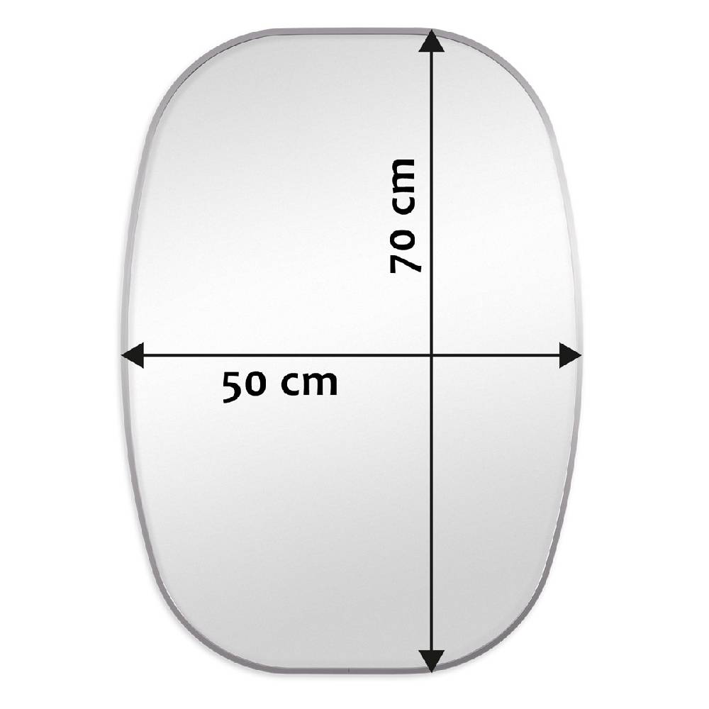 Photolini B-WARE: Spiegel Oval Silber mit Metallrahmen 50x70 cm Online Outlet