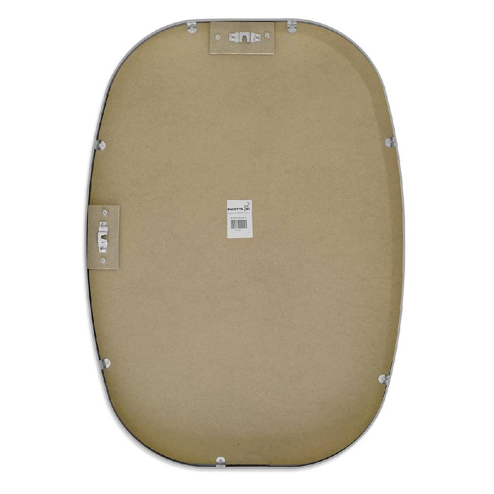 Photolini B-WARE: Spiegel Oval Silber mit Metallrahmen 50x70 cm Online Outlet