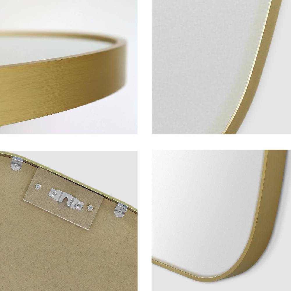 Photolini B-WARE: Spiegel Oval Gold mit Metallrahmen 50x70 cm Zeitlich begrenztes Angebot