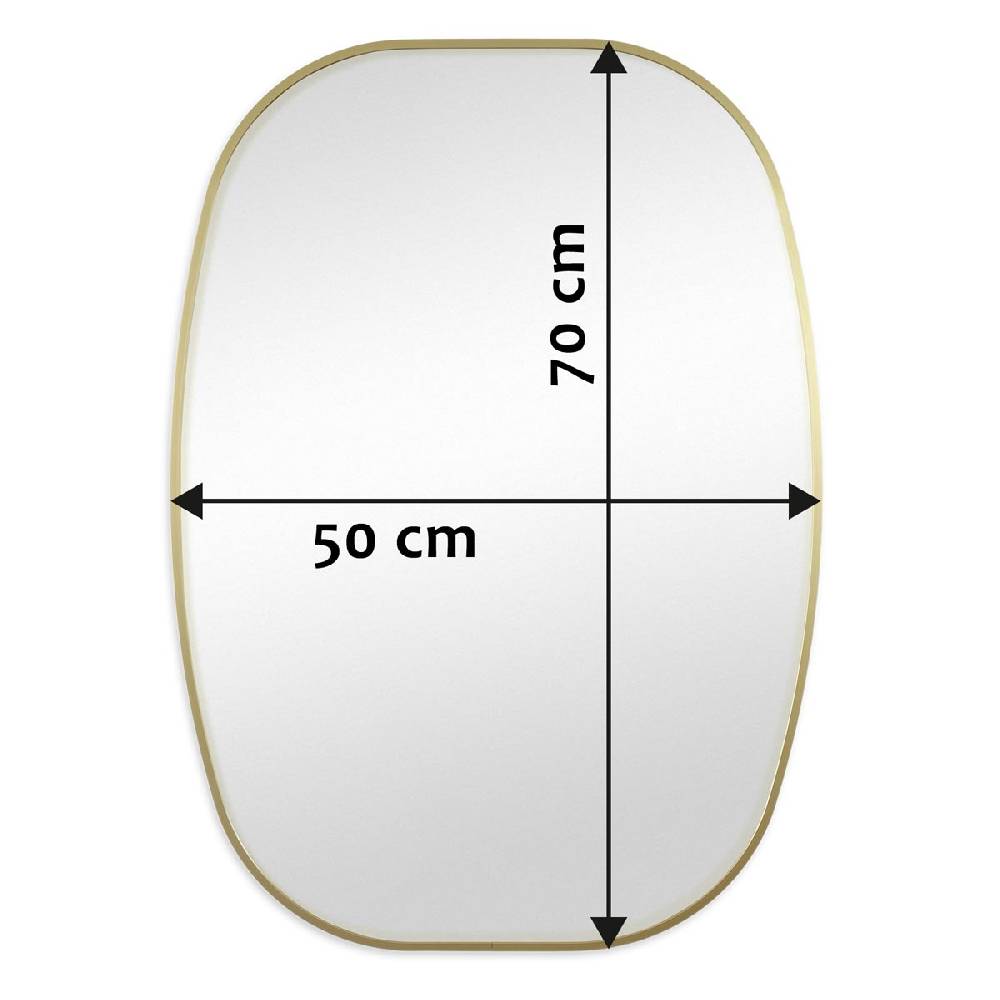 Photolini B-WARE: Spiegel Oval Gold mit Metallrahmen 50x70 cm Zeitlich begrenztes Angebot