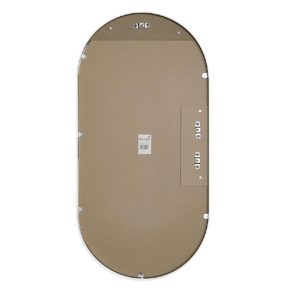 Photolini B-WARE: Spiegel Oval Silber mit Metallrahmen 40x80 cm Exklusive Angebote