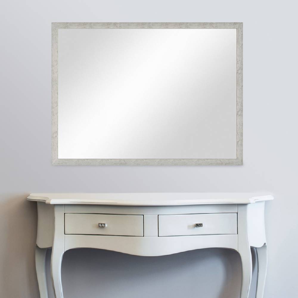 Photolini B-WARE: Wand-Spiegel 66x86 cm im Strandhaus-Stil Rustikal Grau / Spiegelfläche 60x80 cm Neuheiten