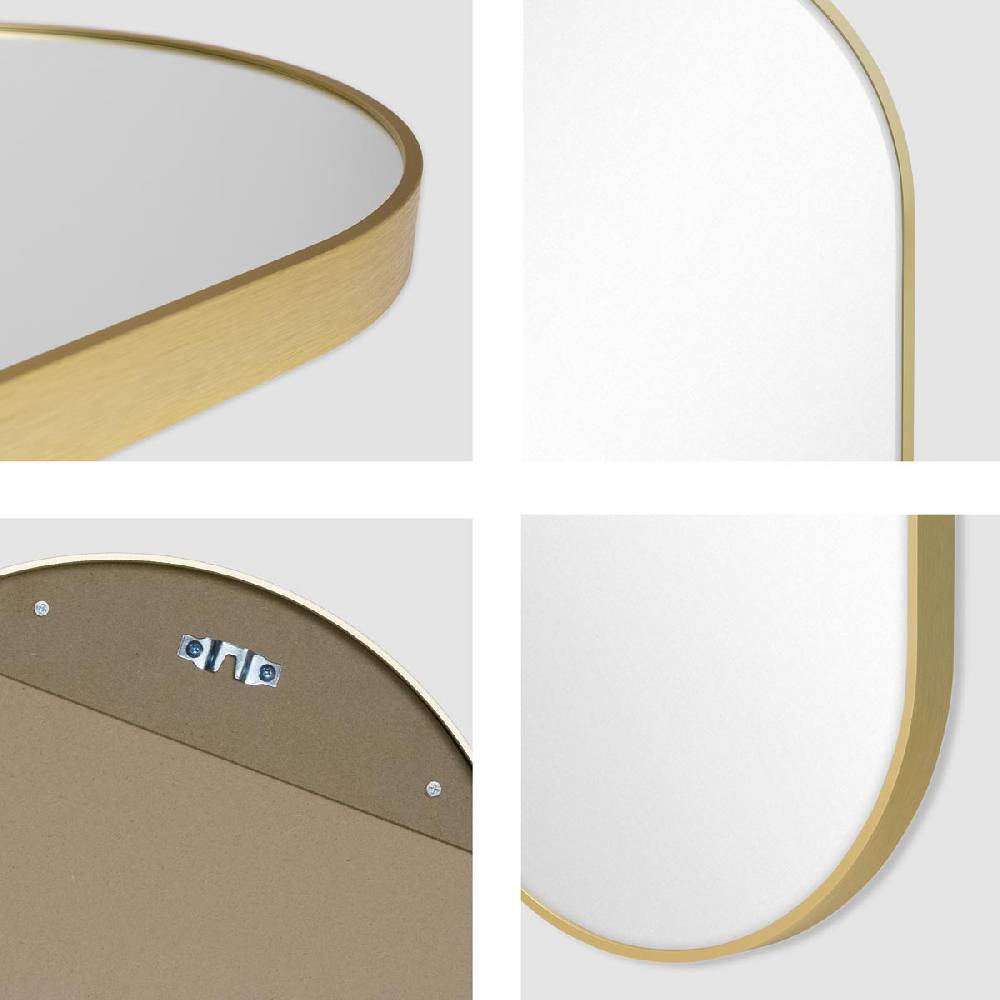 Photolini B-WARE: Spiegel Oval Gold mit Metallrahmen 40x80 cm Saisonale Angebote