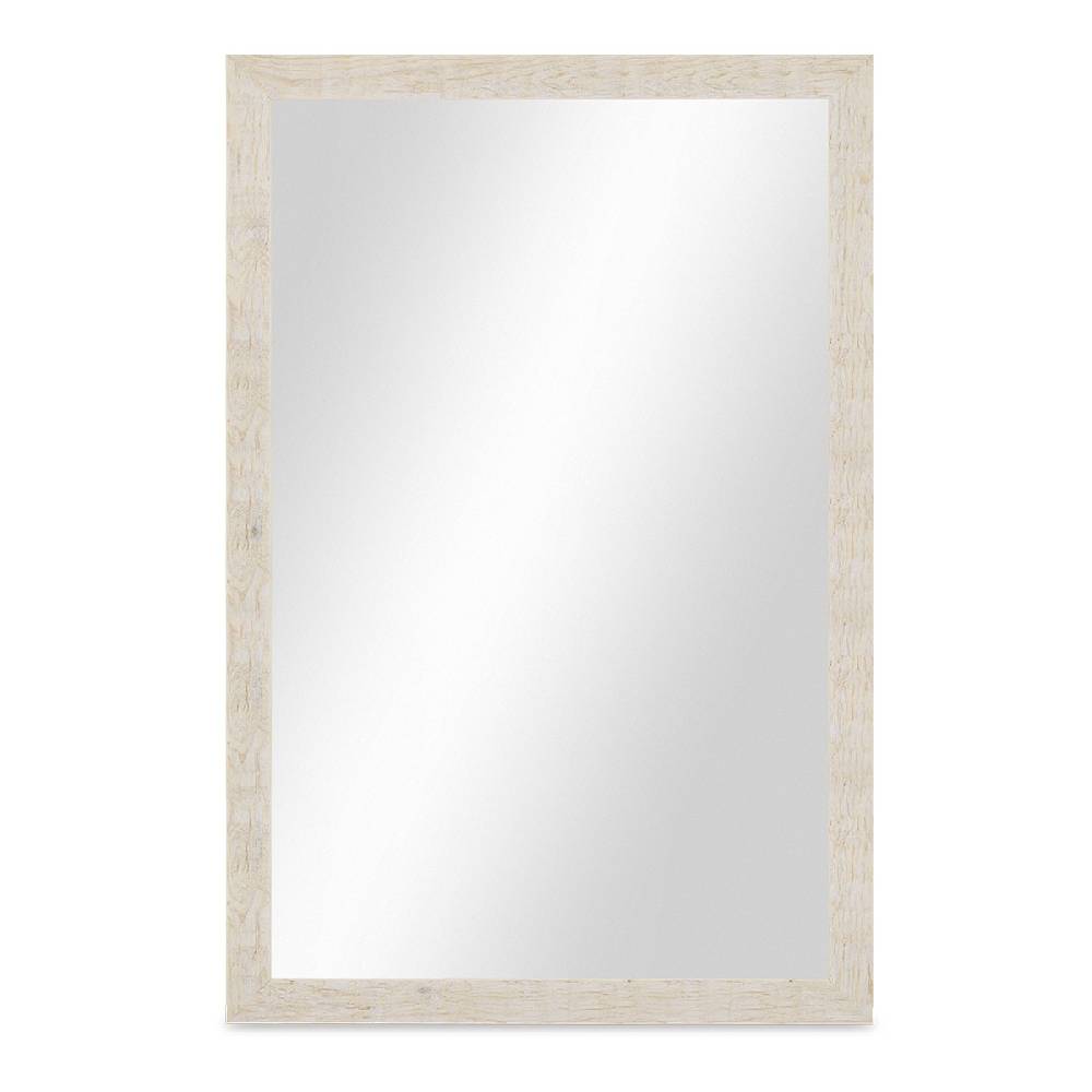 Photolini B-WARE: Wand-Spiegel 46x66 cm im Strandhaus-Stil Rustikal Weiß / Spiegelfläche 40x60 cm Räumungsverkauf