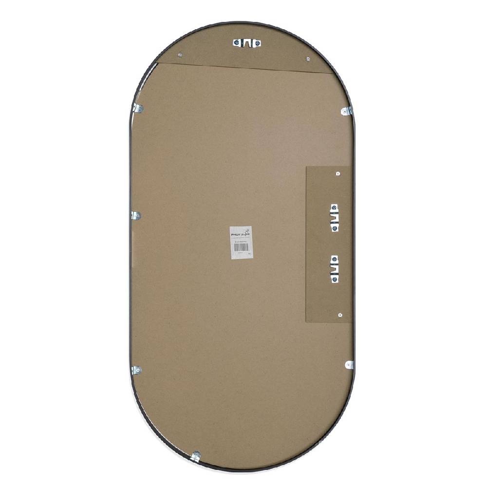 Photolini B-WARE: Spiegel oval schwarz 40x80 cm mit Metallrahmen Tägliche Deals