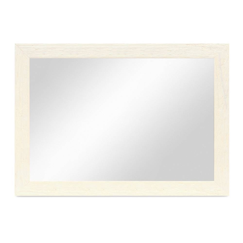 Photolini B-WARE: Wand-Spiegel 70x90 cm im Strandhaus-Stil Breit Weiß Rustikal / Spiegelfläche 60x80 cm Sonderangebote