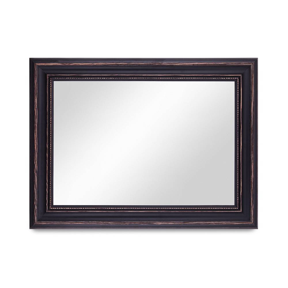 Photolini B-WARE: Wand-Spiegel 40x50 cm im Landhaus-Stil Dunkelbraun / Spiegelfläche 30x40 cm Tiefpreis