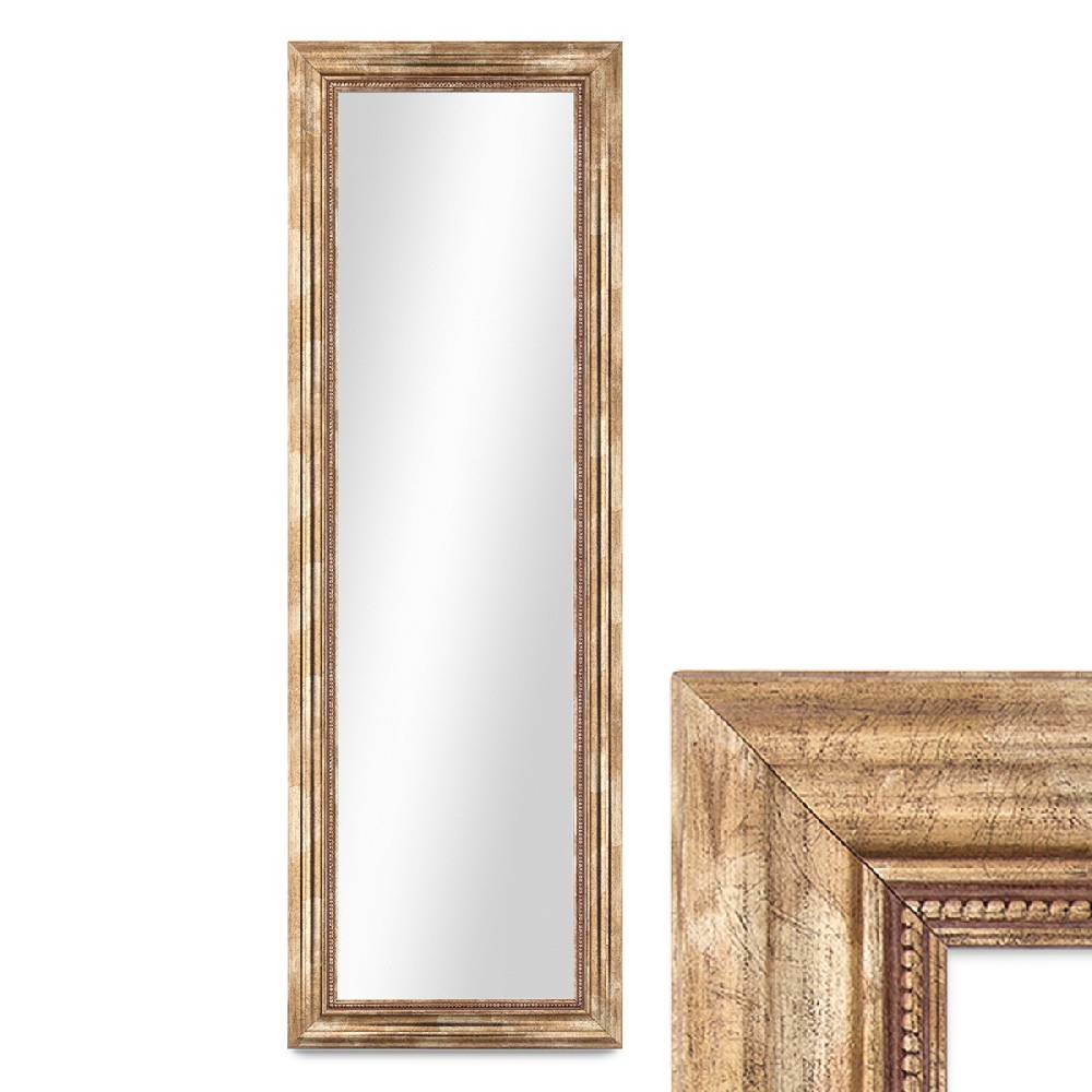 Photolini B-WARE: Wand-Spiegel 40x100 cm im Barock-Stil Gold / Spiegelfläche 30x90 cm