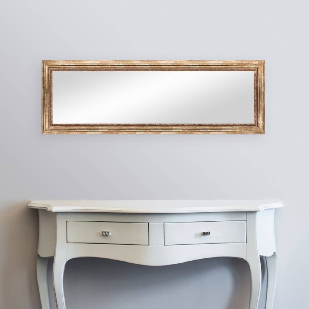 Photolini B-WARE: Wand-Spiegel 40x100 cm im Barock-Stil Gold / Spiegelfläche 30x90 cm Super Sparpreis