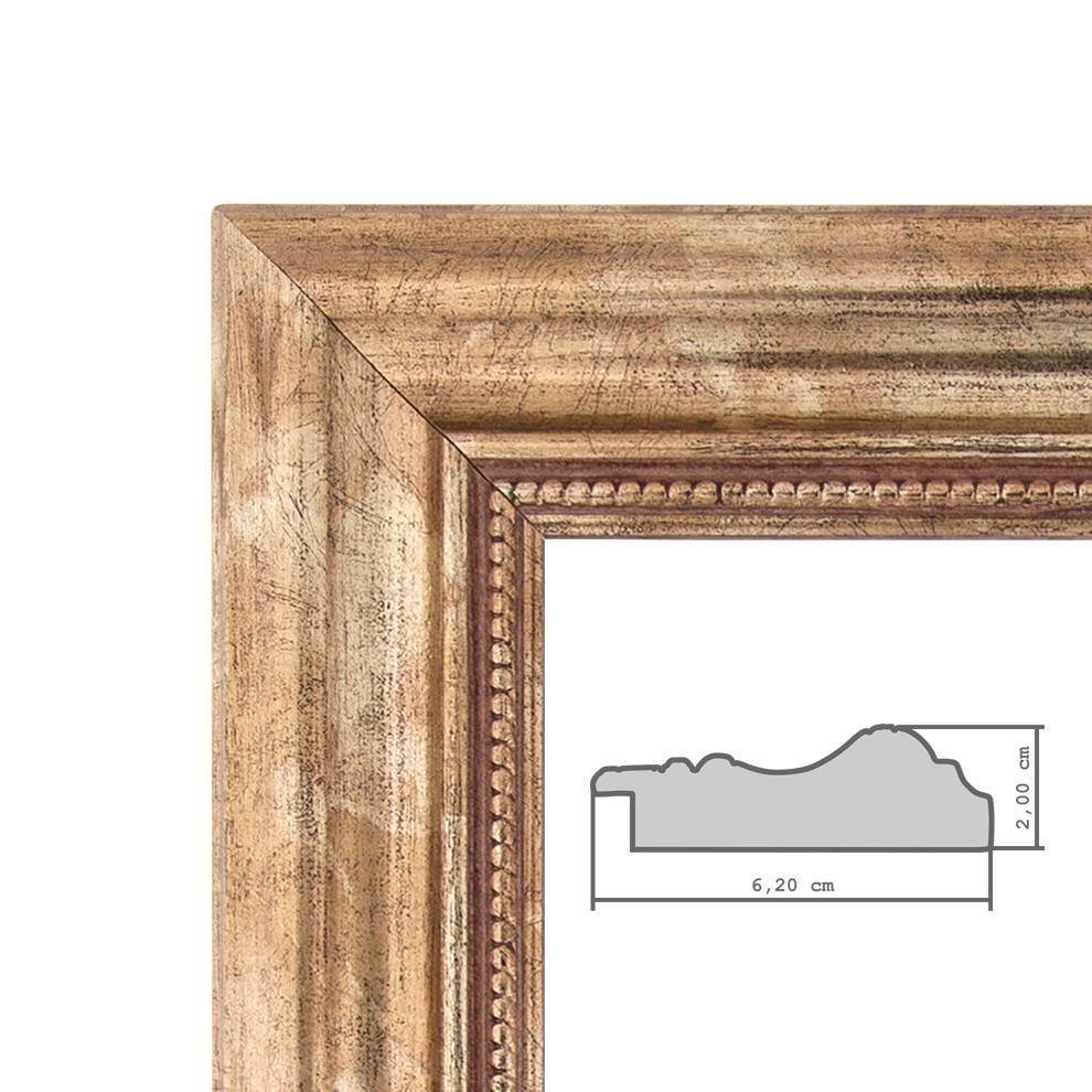Photolini B-WARE: Wand-Spiegel 40x100 cm im Barock-Stil Gold / Spiegelfläche 30x90 cm Super Sparpreis