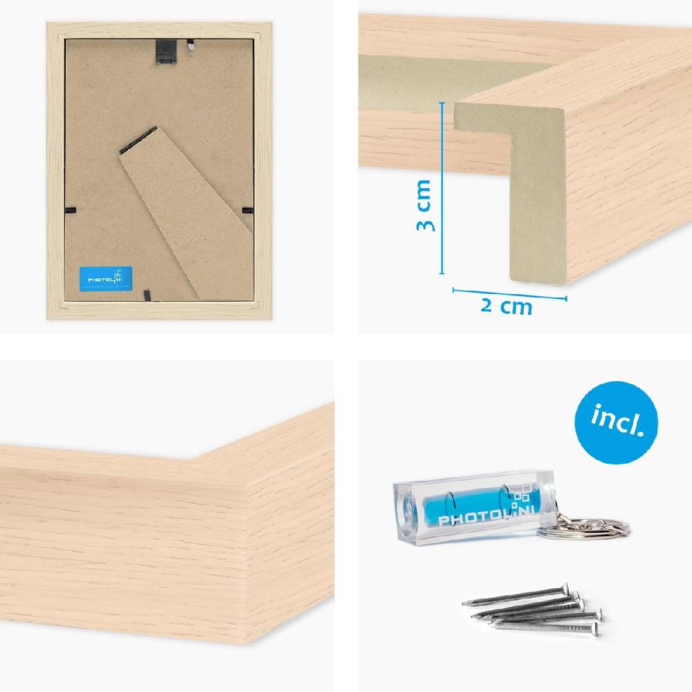 Photolini 2er Set 3D-Bilderrahmen 15x20 cm mit Passepartout, Natur JETZT KAUFEN