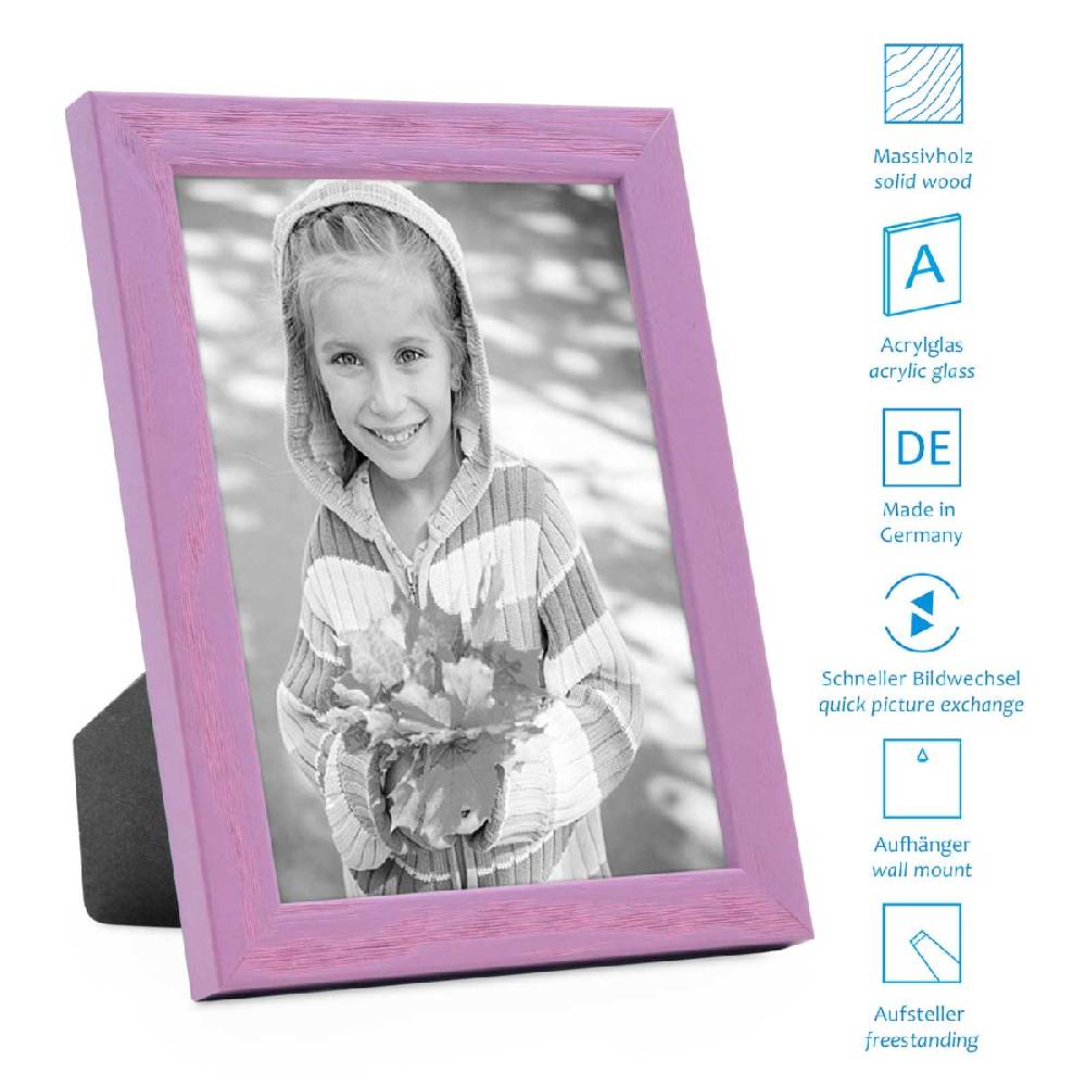 Photolini Bilderrahmen Lila mit Acrylglas 15x15 cm Riesige Rabatte