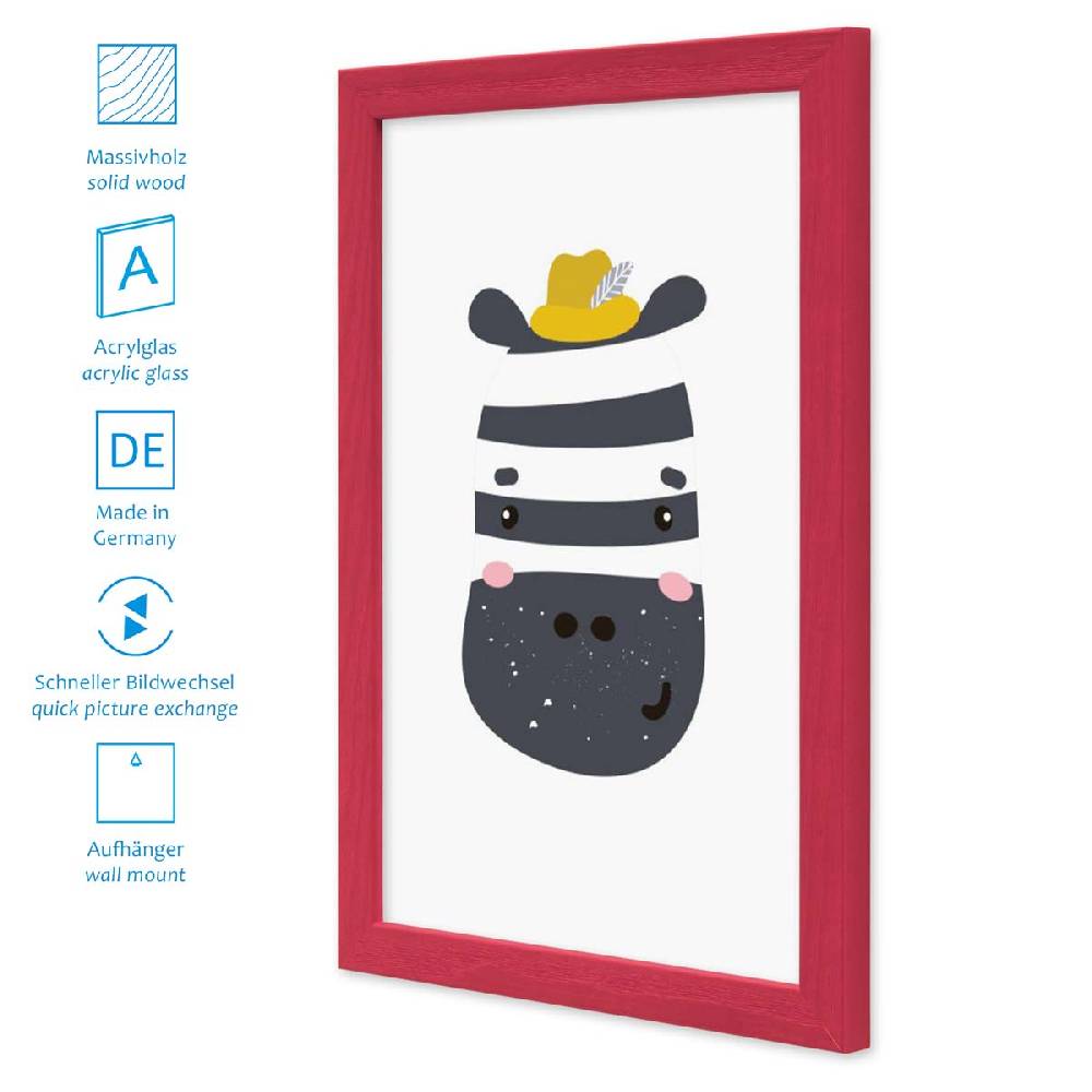 Photolini Bilderrahmen Rot 30x42 cm / DIN A3 3er Set mit Acrylglas Kostenloser Versand international
