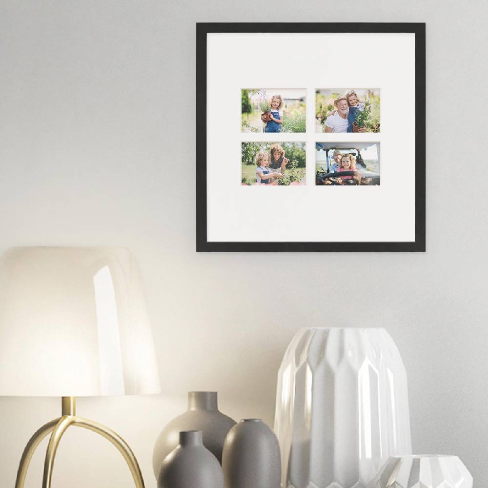 Photolini 5x Galerie-Passepartout Weiß 30x30 cm für 4 Bilder in 7x10 cm Im Verkauf