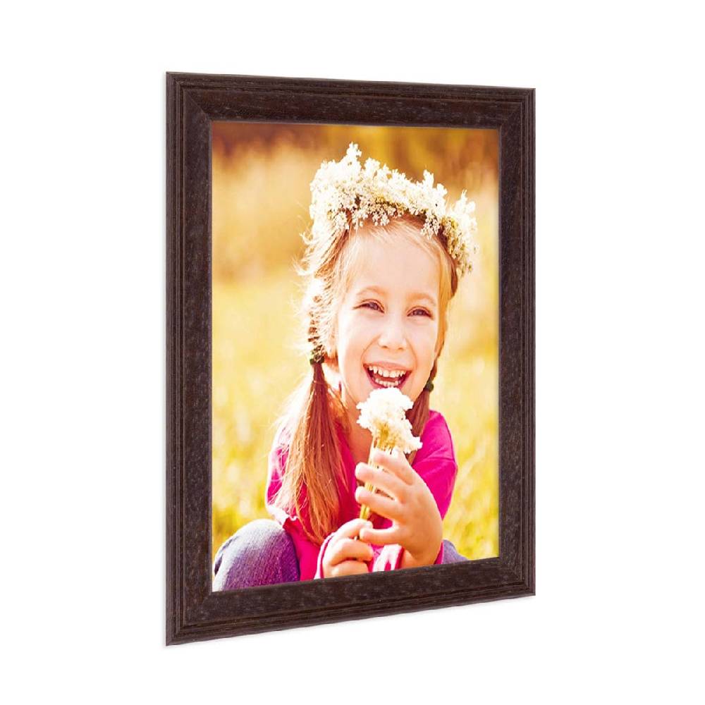 Photolini 3er Set Landhaus-Bilderrahmen 18x24 cm Nuss Modern Massivholz 2025