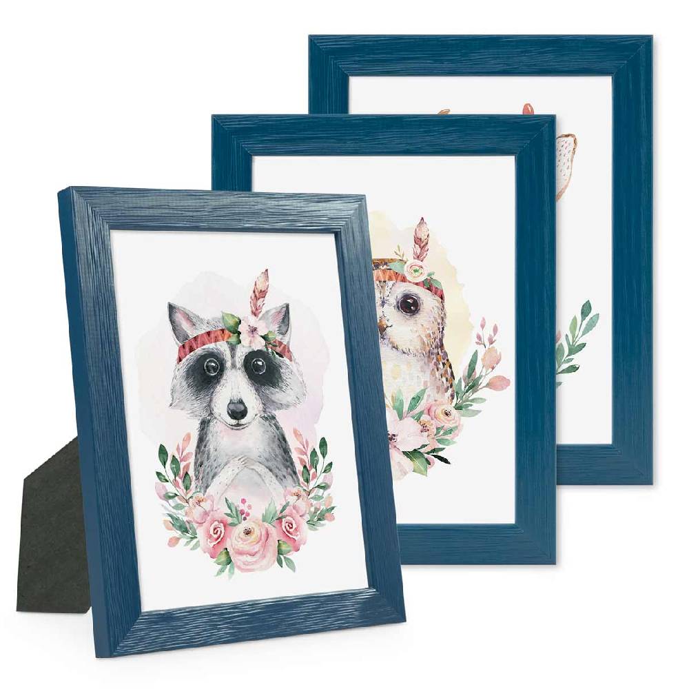 Photolini Bilderrahmen 3er Set Dunkelblau 10x15 cm | Acrylglas Hotsell
