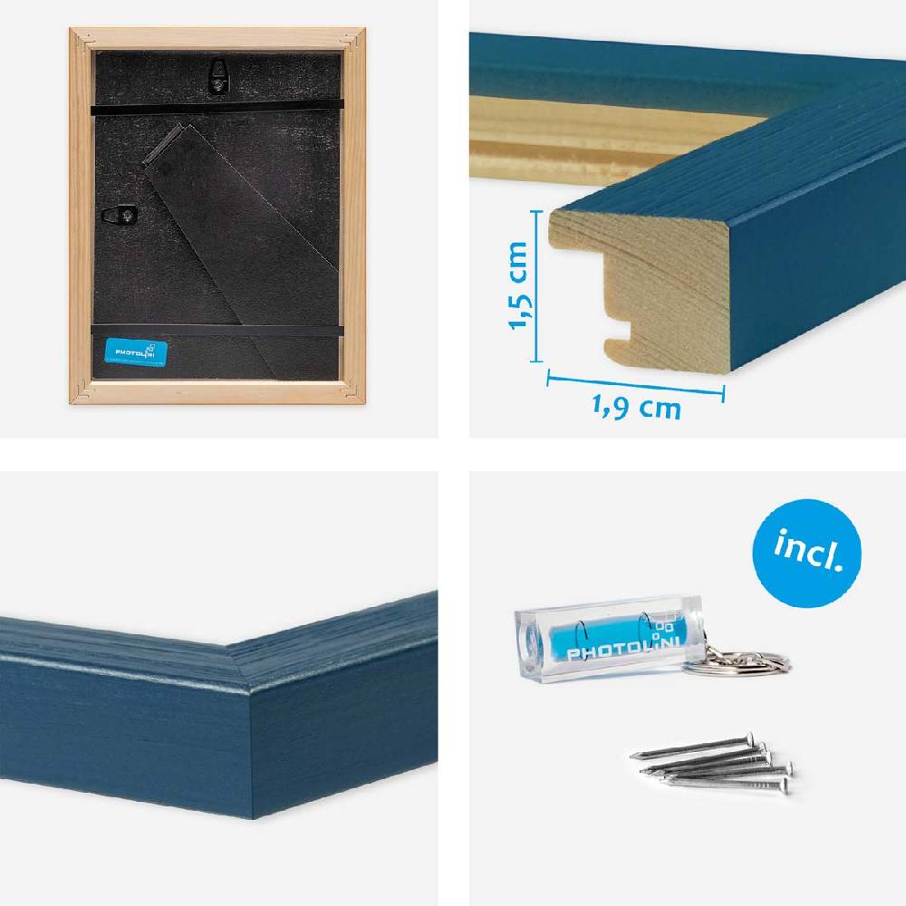 Photolini Bilderrahmen 3er Set Dunkelblau 10x15 cm | Acrylglas Hotsell