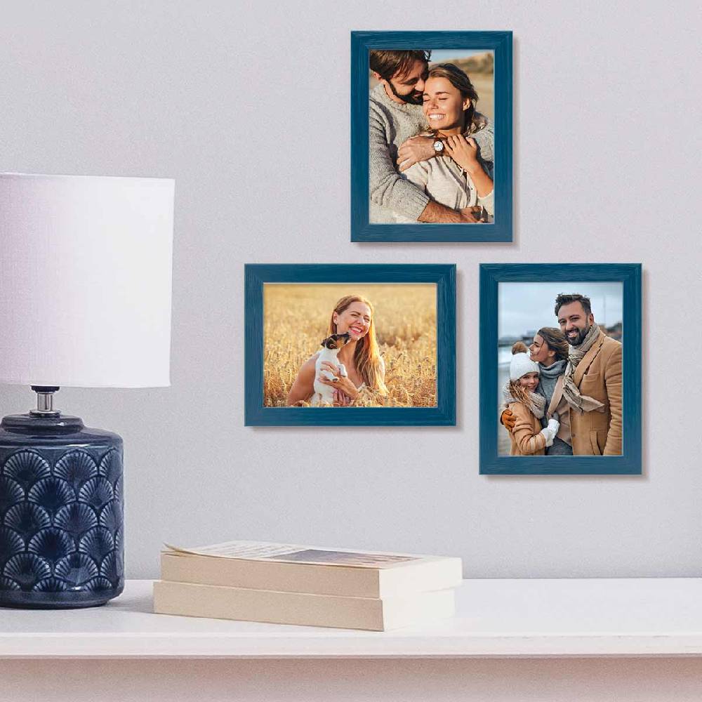Photolini Bilderrahmen 3er Set Dunkelblau 10x15 cm | Acrylglas Hotsell