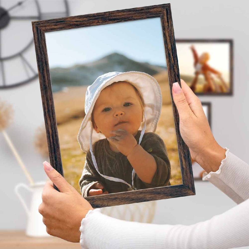 Photolini 3er Bilderrahmen-Set 20x25 cm Eiche Dunkel aus MDF mit Acrylglas Fabrikverkauf