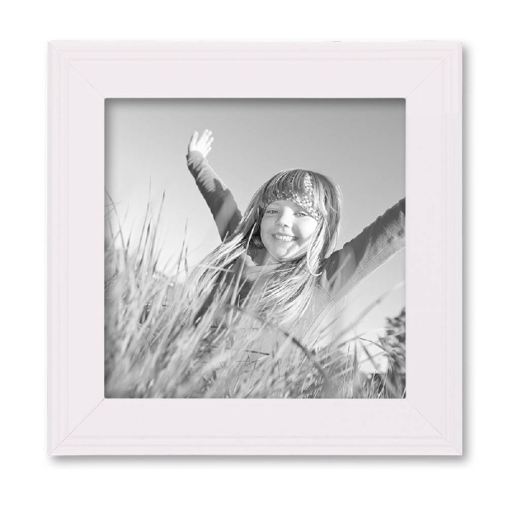Photolini 5er Set Bilderrahmen Landhaus 10x10 cm Weiß Massivholz Top Angebot