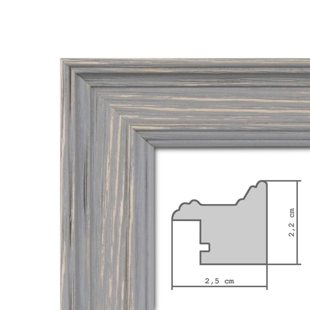 Photolini 2er Bilderrahmen-Set 15x15 cm Skandinavisch Landhaus-Stil Grau-Braun Zeitlich begrenztes Angebot