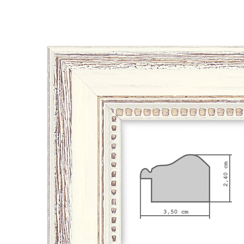 Photolini 2er Set Bilderrahmen quadratisch 30x30 cm Shabby-Chic Landhaus-Stil Weiss Holz Große Rabatte