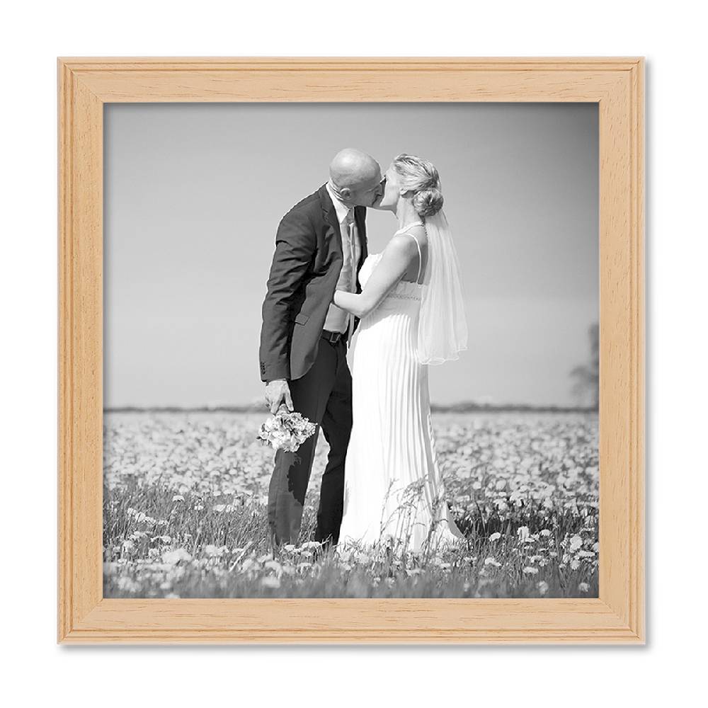 Photolini 5er Set Landhaus-Bilderrahmen 20x20 cm Holz Natur Massivholz Tiefpreis