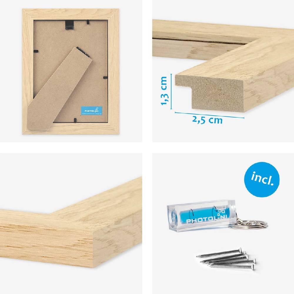 Photolini 10er Bilderrahmen-Set 15x20 cm Modern Natur MDF Basic Collection Letzte 3 Tage