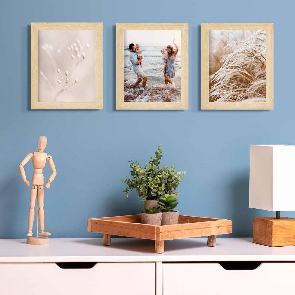 Photolini 10er Bilderrahmen-Set breit 20x25 cm Natur, MDF-Holz | Acrylglas JETZT KAUFEN