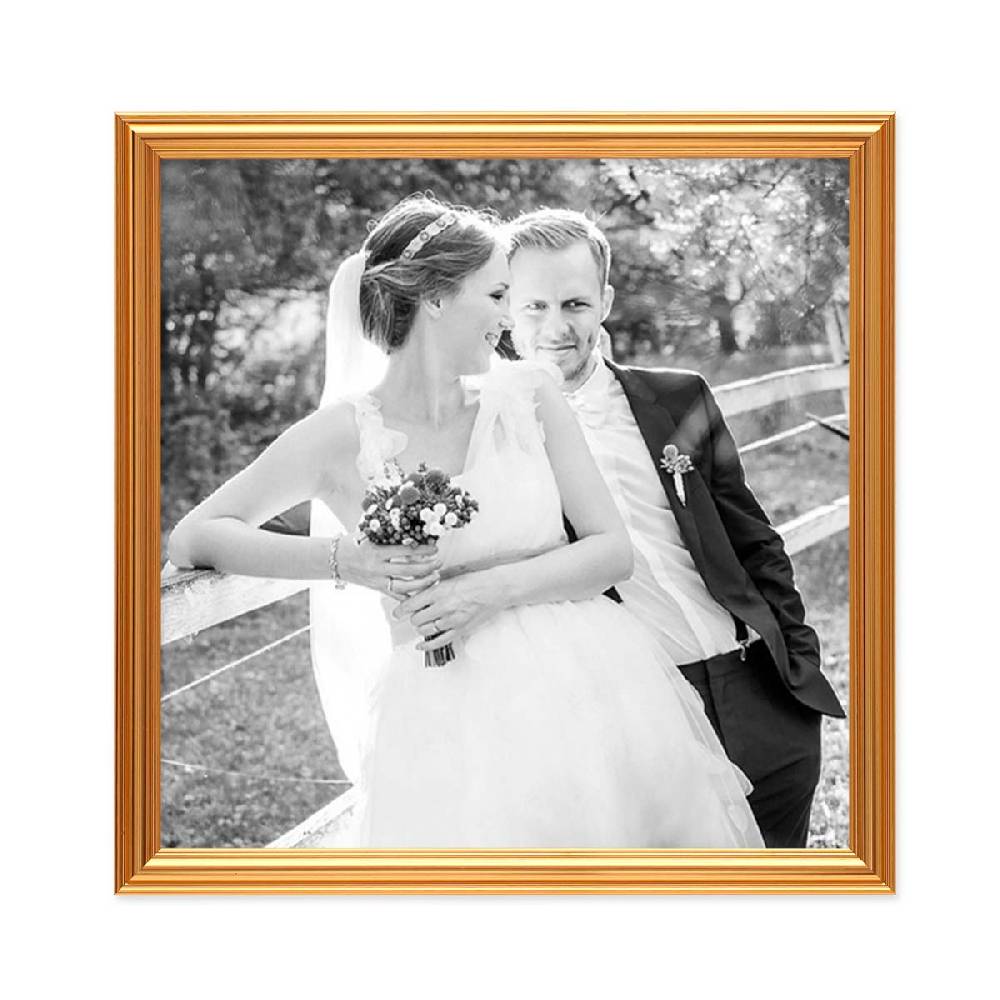 Photolini 3er Bilderrahmen-Set Gold Barock Antik 30x30 cm Fotorahmen Nur noch ein Tag übrig