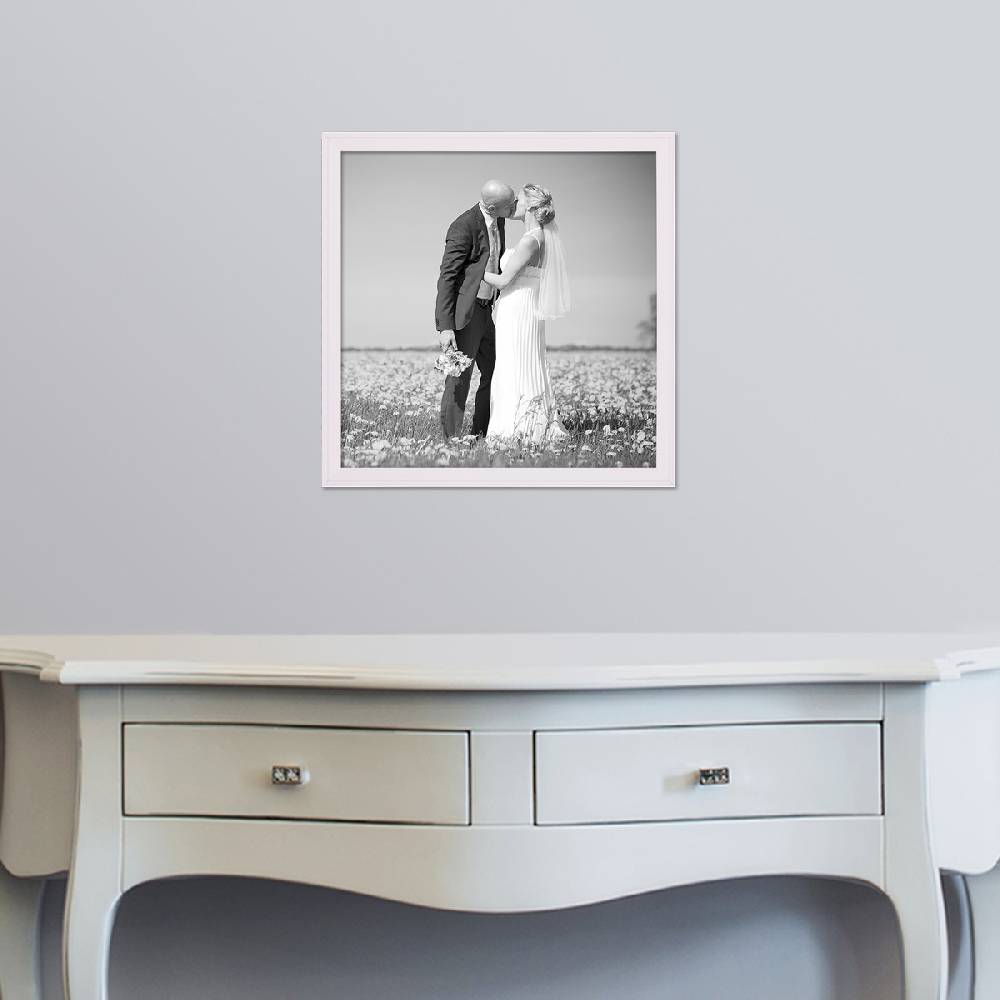 Photolini 5er Set Landhaus-Bilderrahmen 30x30 cm Weiß Massivholz 50% Rabatt mit kostenlosem Versand