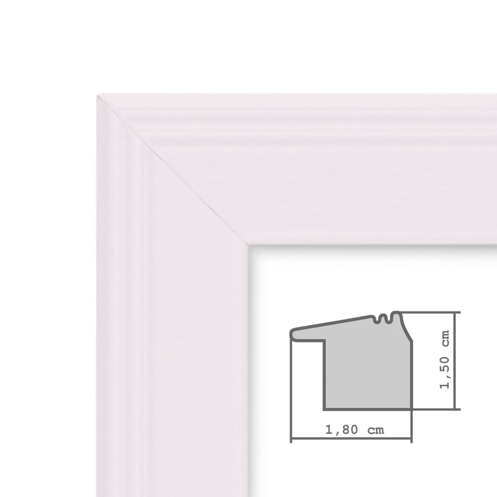 Photolini 5er Set Landhaus-Bilderrahmen 30x30 cm Weiß Massivholz 50% Rabatt mit kostenlosem Versand