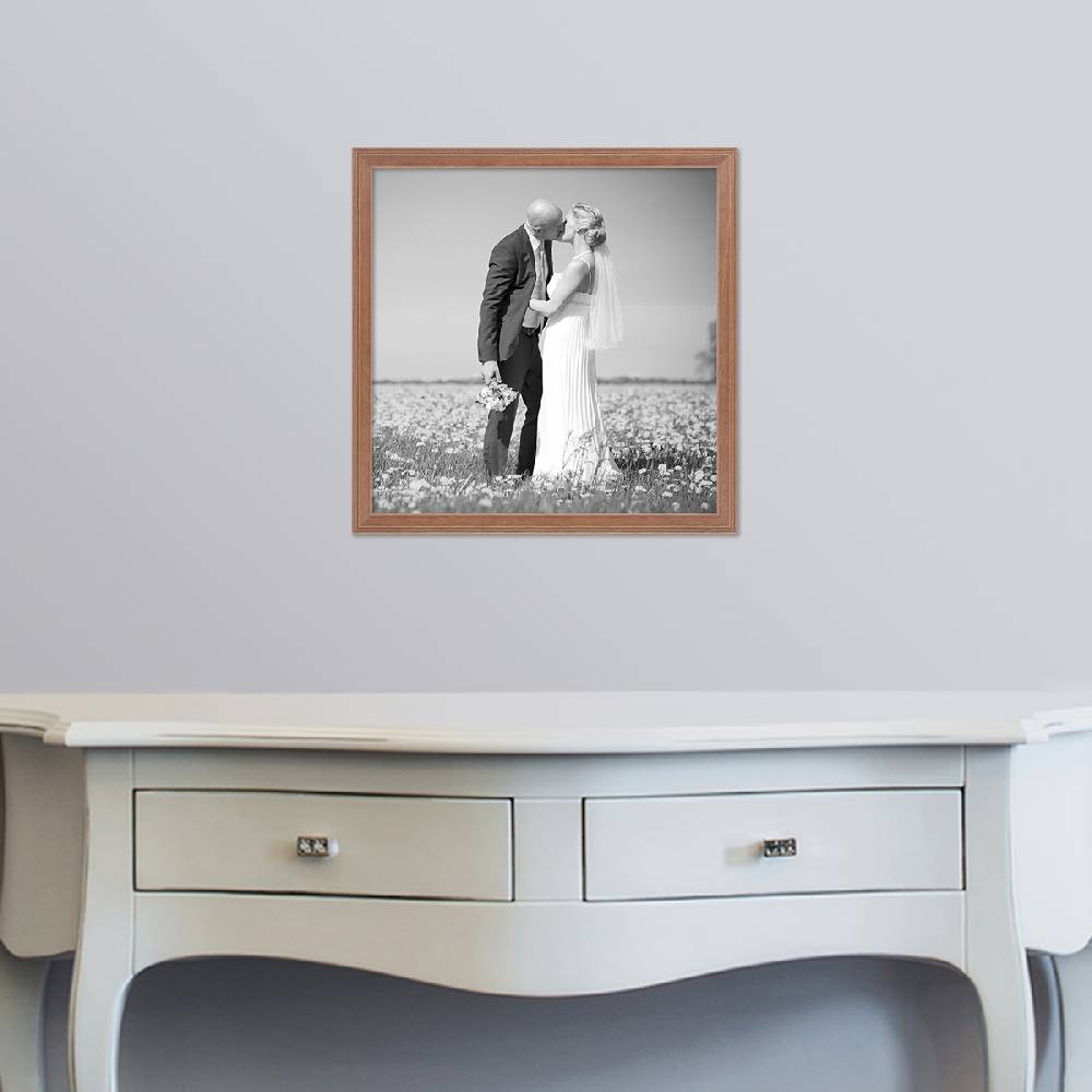 Photolini 5er Set Landhaus-Bilderrahmen 30x30 cm Eiche-Optik Massivholz Kostenloser Versand international
