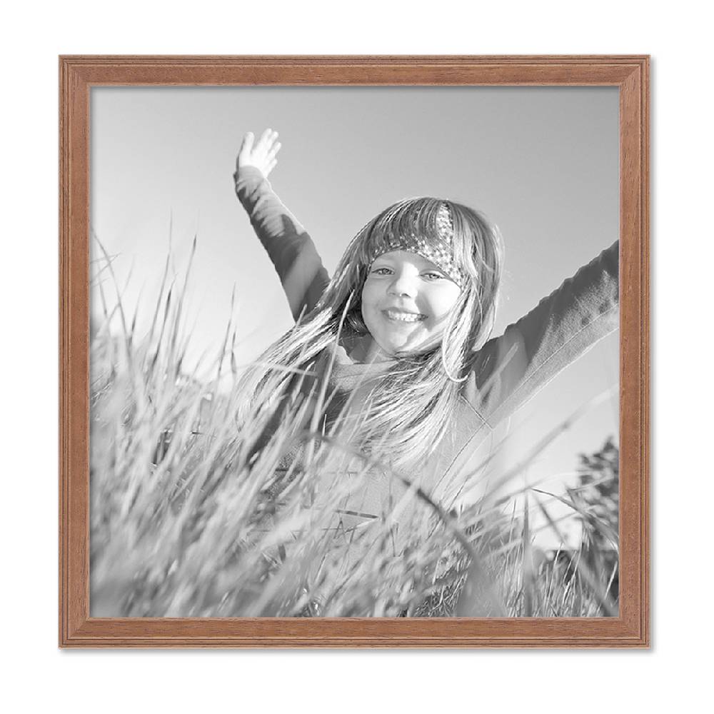 Photolini 5er Set Landhaus-Bilderrahmen 30x30 cm Eiche-Optik Massivholz Kostenloser Versand international