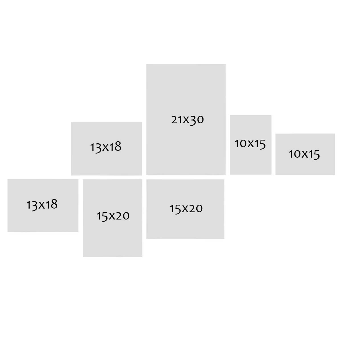 Photolini 7er Set Alu-Bilderrahmen Modern Schwarz Aluminium-Rahmen mit Acrylglas 2025