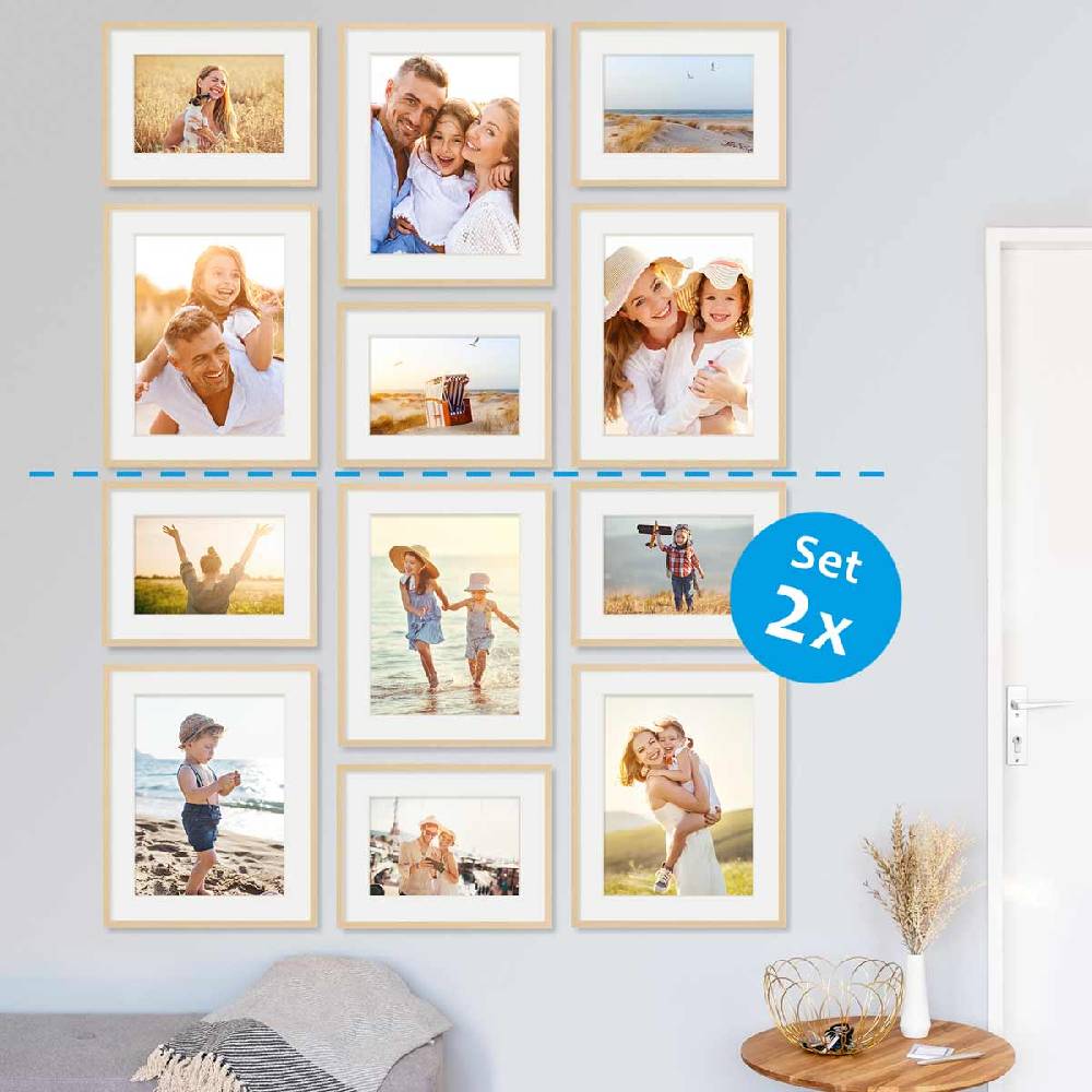 Photolini 6er Set Poster-Bilderrahmen 30x40 cm und 40x50 cm Modern Natur MDF mit Passepartout Valentinstagsangebot