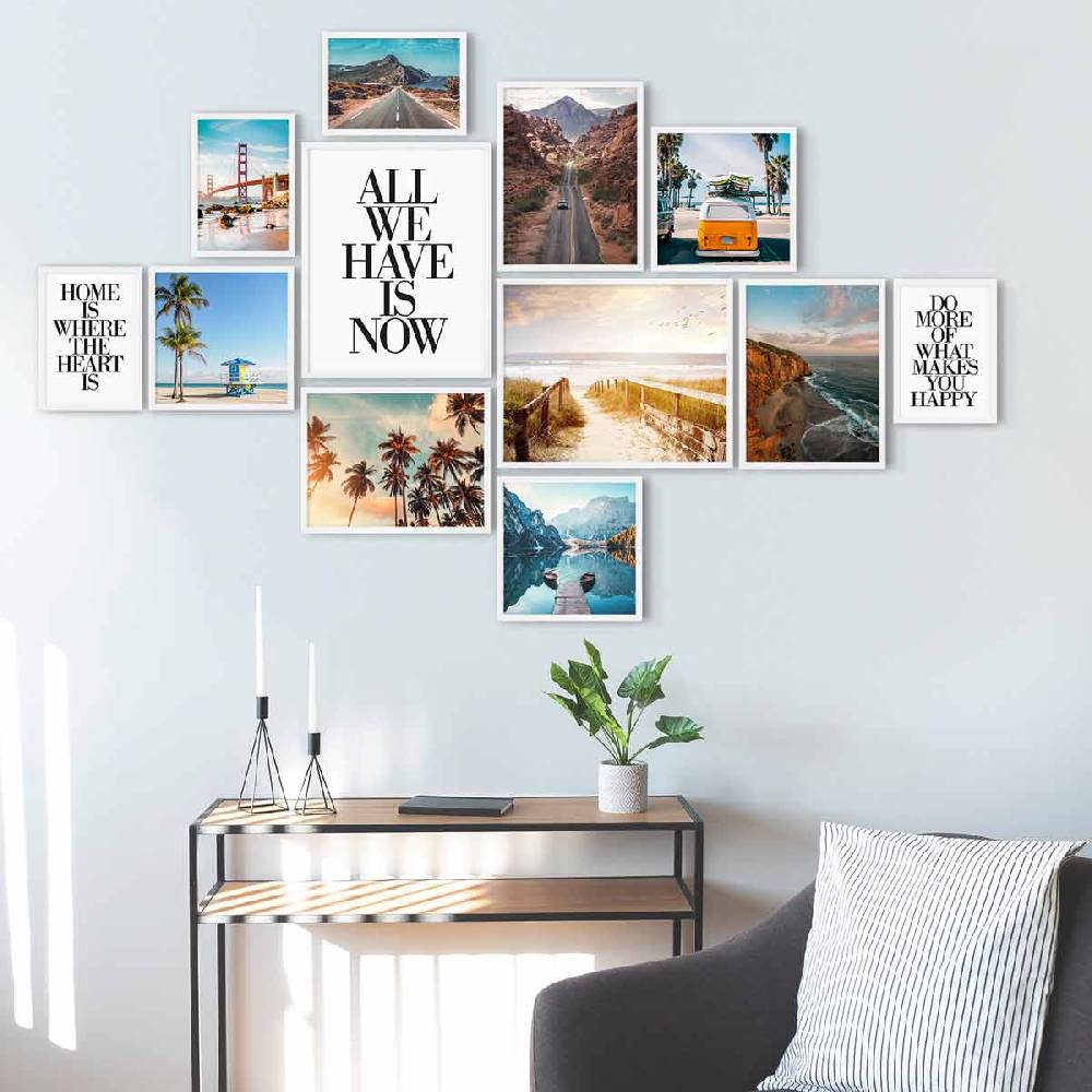 Photolini 12er Bilderrahmen-Set Modern Weiß aus MDF Saisonale Angebote