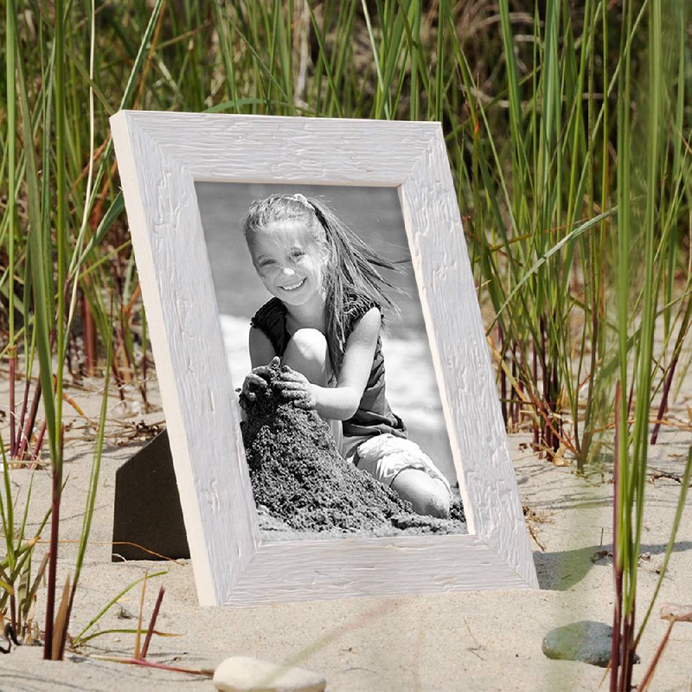 Photolini Bilderrahmen 20x25 cm Strandhaus Rustikal Weiß Massivholz Bis zu 60% Rabatt