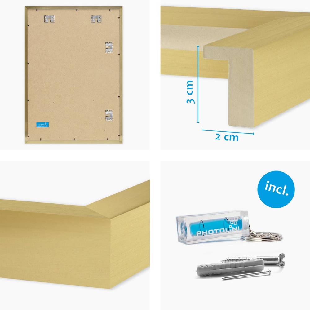 Photolini 2er Set 3D-Bilderrahmen 50x70 cm mit Passepartout, Gold 50% Rabatt mit kostenlosem Versand