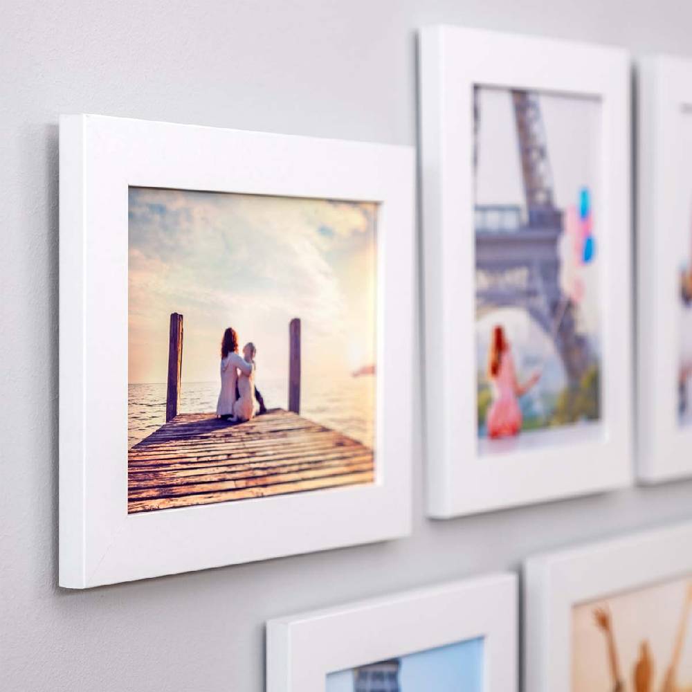 Photolini 10er Bilderrahmen-Set 10x15 cm Modern Weiß MDF Basic Collection | Acrylglas Black Friday Preise