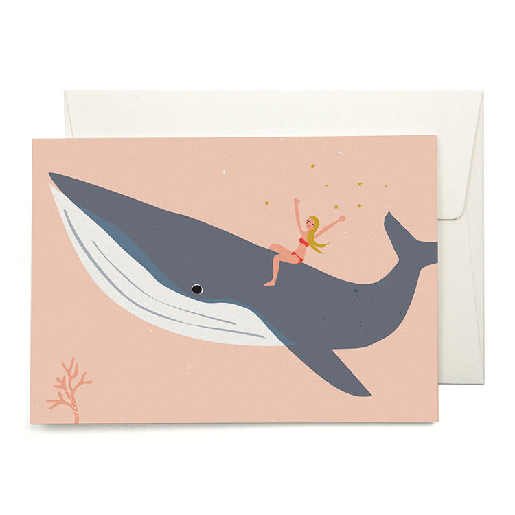 Pleased To Meet Riding with Whales Grusskarte zollfrei