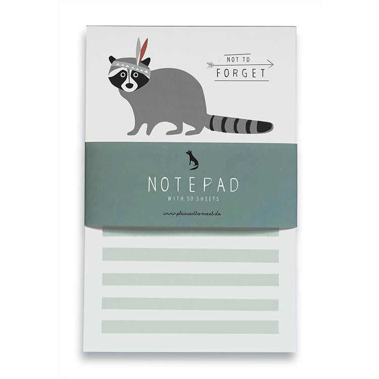 Pleased To Meet Racoon Notizblock A6 Kauf eins, bekomm eins gratis