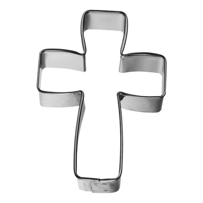 Rbv Birkmann AUSSTECHFORM KREUZ WEIßBLECH MIT BRILLANTEM GLANZ | HANDGELÖTET | 6 CM
