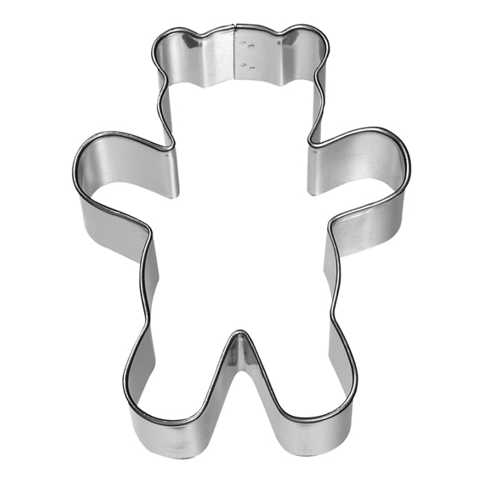 Rbv Birkmann AUSSTECHFORM TEDDY-BÄR WEIßBLECH MIT BRILLANTEM GLANZ | HANDGELÖTET | 4,5 CM
