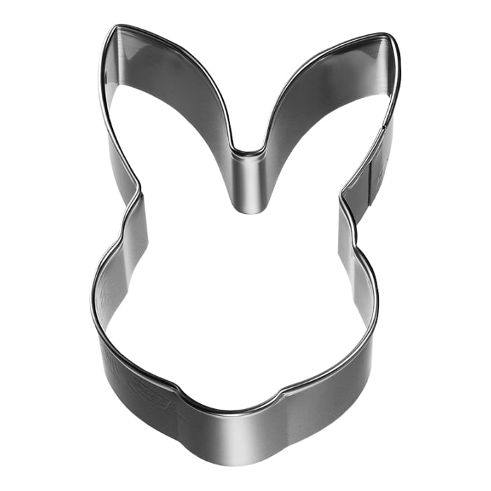 Rbv Birkmann AUSSTECHFORM HASENKOPF WEIßBLECH MIT BRILLIANTEM GLANZ | HANDGELÖTET | 7 CM AUSSTECHFORMEN