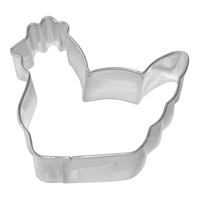 Rbv Birkmann AUSSTECHFORM HENNE WEIßBLECH MIT BRILLIANTEM GLANZ | HANDGELÖTET | 6 CM AUSSTECHFORMEN