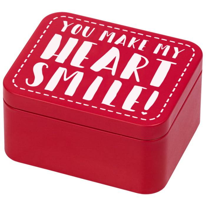 Rbv Birkmann GESCHENKBOX YOU MAKE MY HEART SMILE! ROT | 12 x 10 x 6 CM COLOUR KITCHEN
