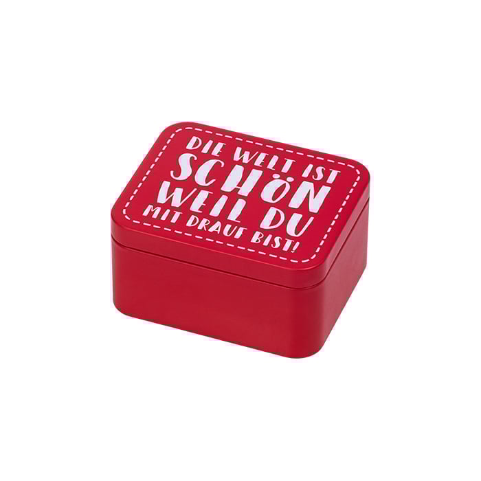 Rbv Birkmann GESCHENKBOX DIE WELT IST SCHÖN WEIL DU DRAUF BIST! ROT | 12 x 10 x 6 CM COLOUR KITCHEN